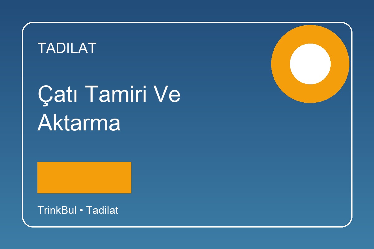Çatı Tamiri ve Aktarma